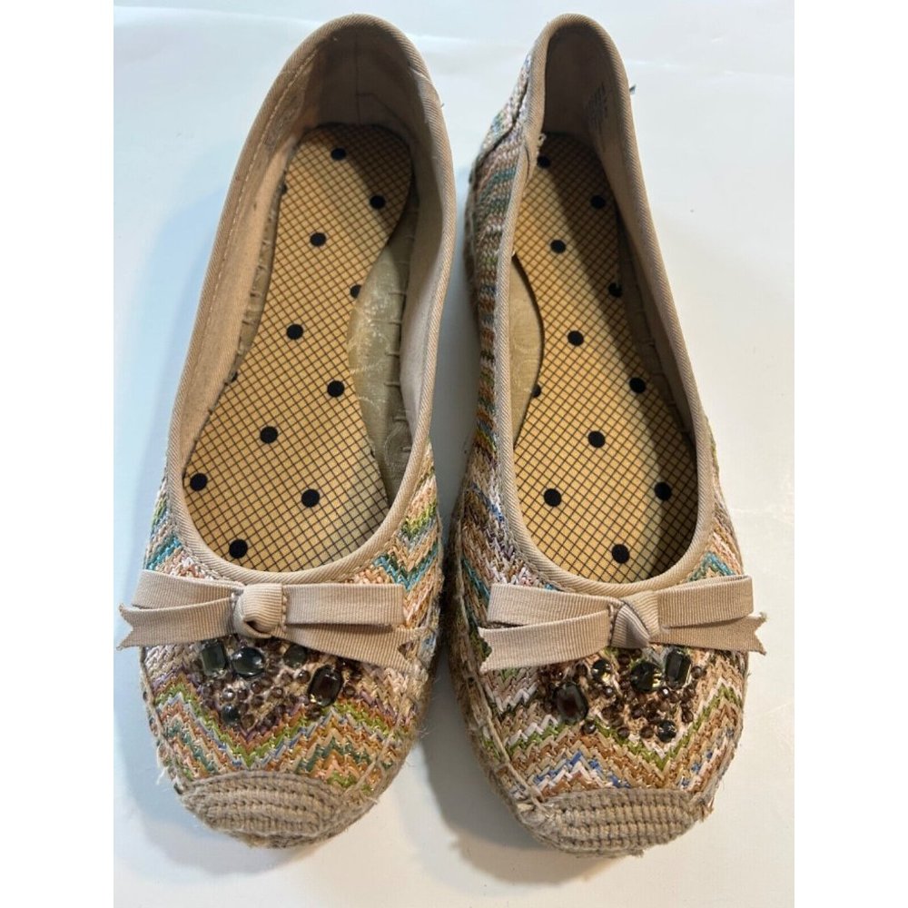 Women's Vera Wang Slip On Loafers Size 9M Multi Color Decorative Bow